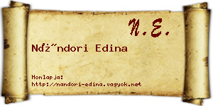 Nándori Edina névjegykártya