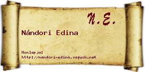 Nándori Edina névjegykártya